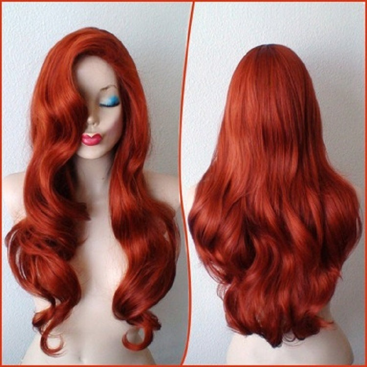 Copper Anime Long Human Hair Wig