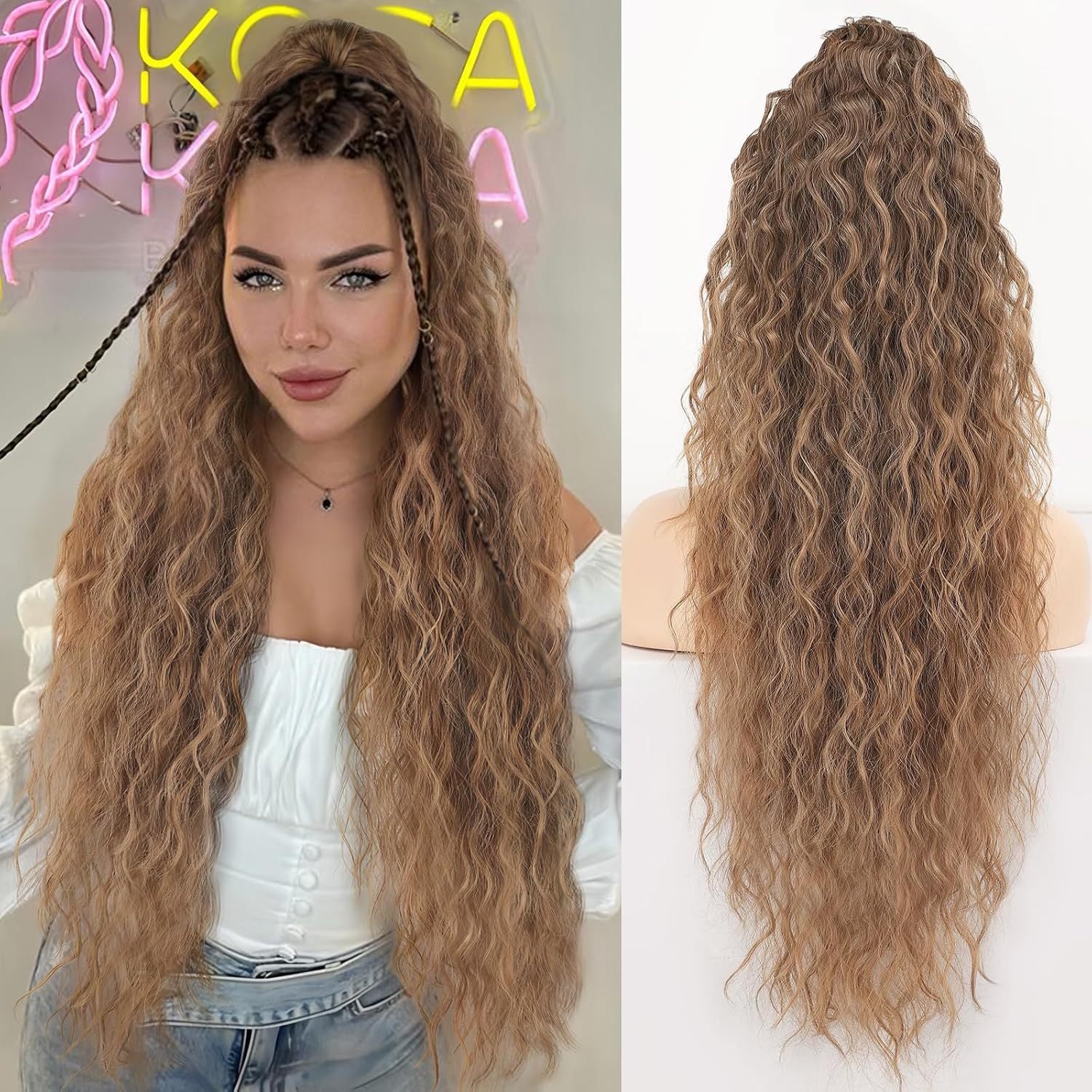 Ponytail Fluffy Human Hair Wig
