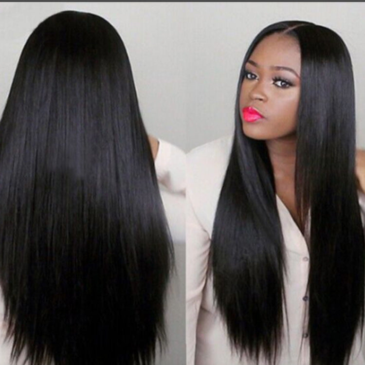 Black Long Straight Human Hair Wig