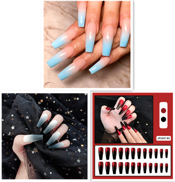 Ballet Flat Head Pointed Water Drop Fake Nails