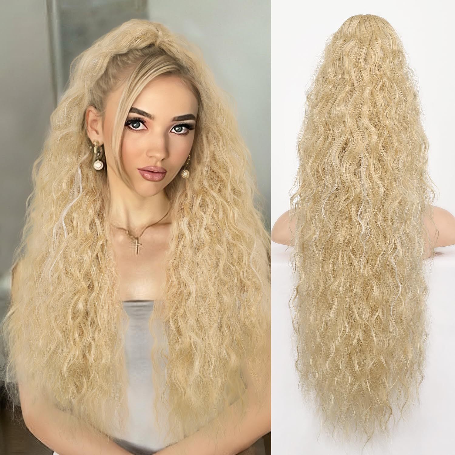 Ponytail Fluffy Human Hair Wig