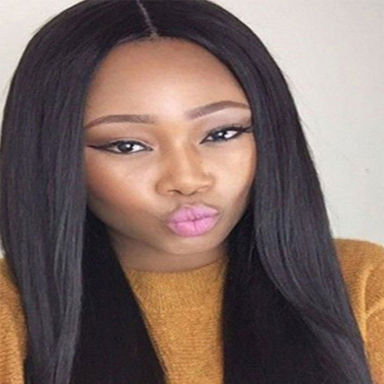 Black Long Straight Human Hair Wig