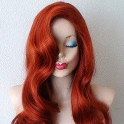 Copper Anime Long Human Hair Wig