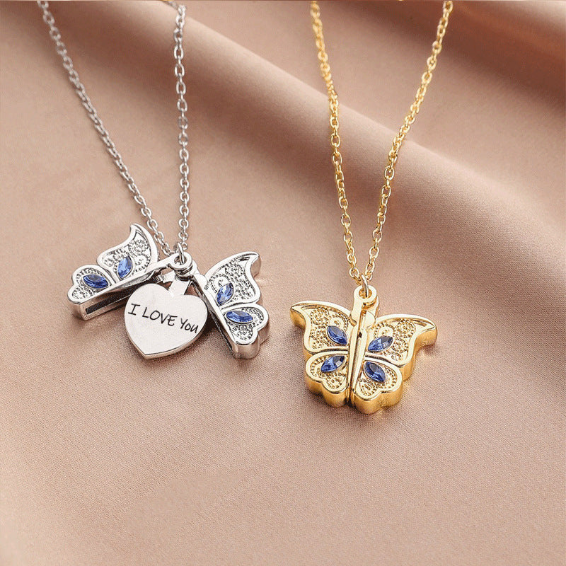 Romantic Butterfly Locket Necklace