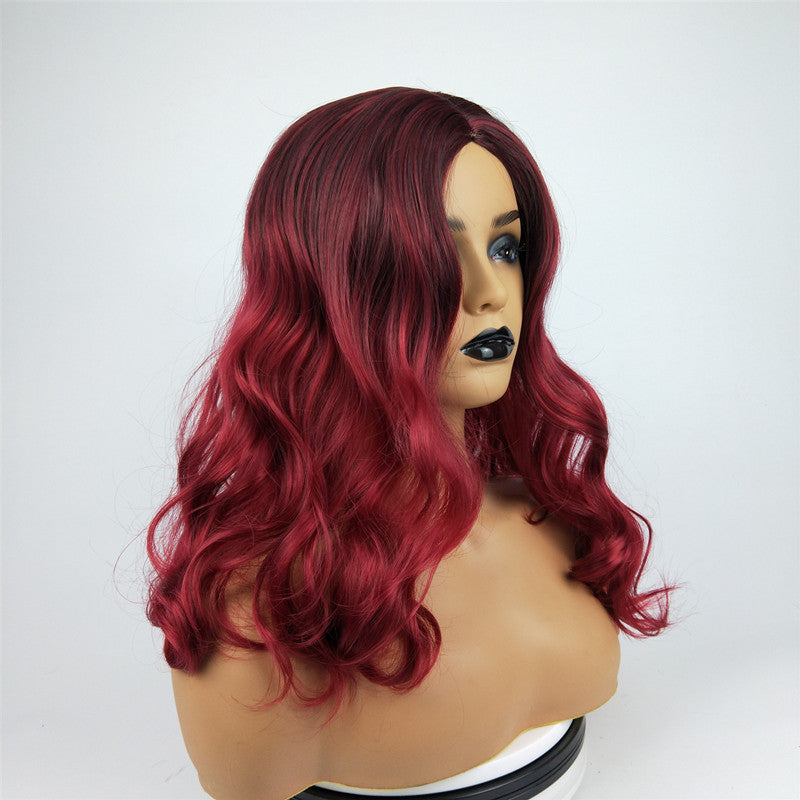 Burgundy Long Human Hair Wig