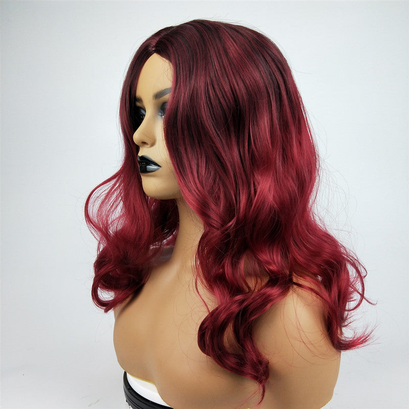 Burgundy Long Human Hair Wig