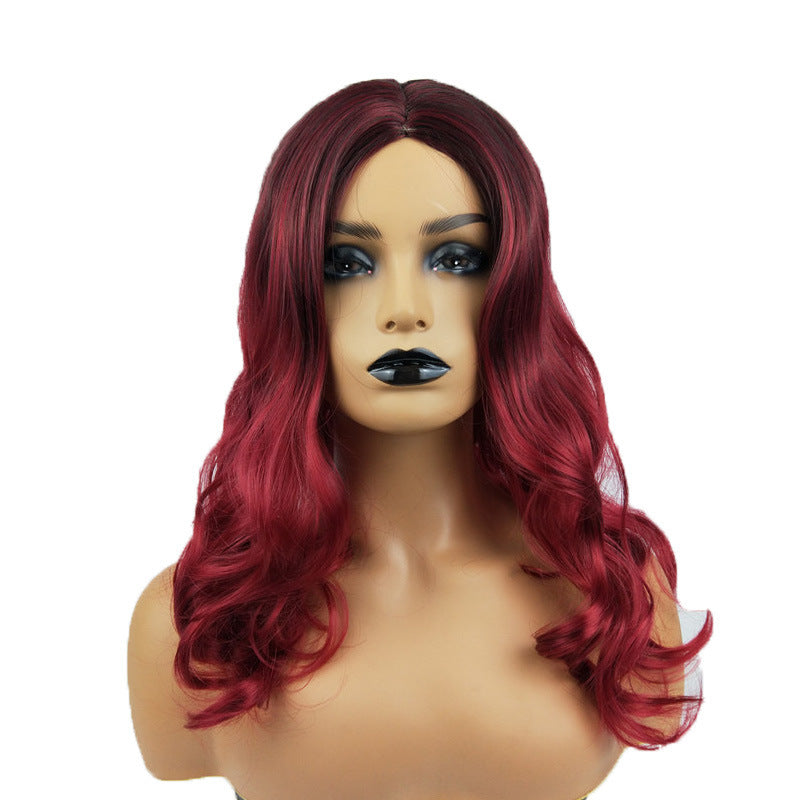 Burgundy Long Human Hair Wig