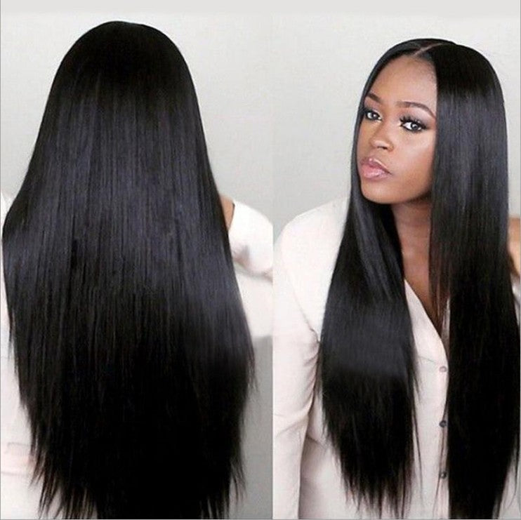 Black Long Straight Human Hair Wig
