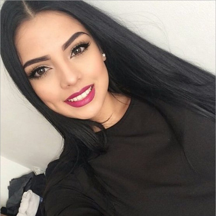 Black Long Straight Human Hair Wig