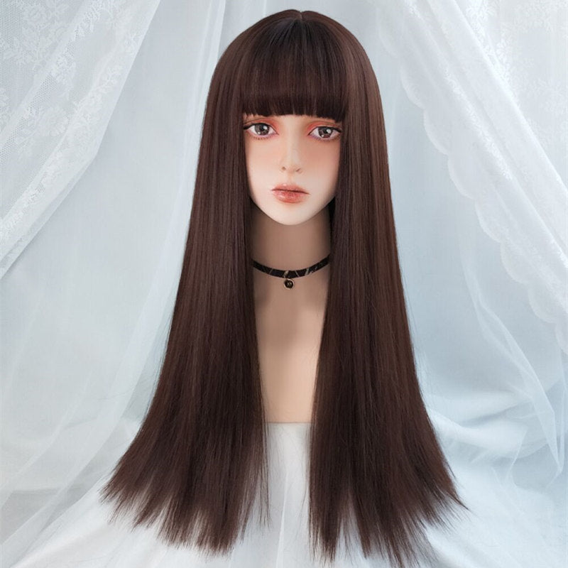 Long Straight Human Hair Wig