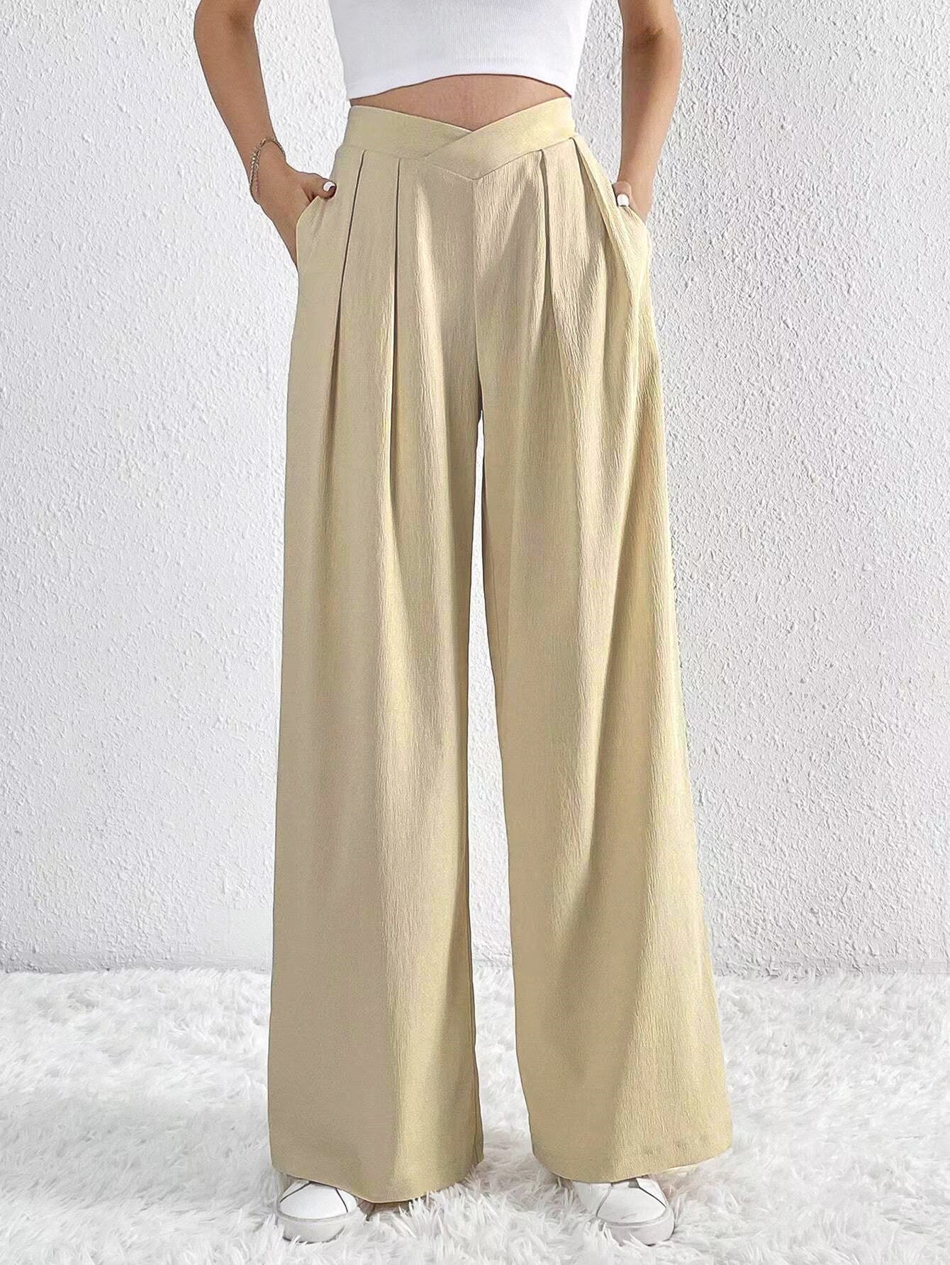 Temperament Pleated High Waist Casual Trousers