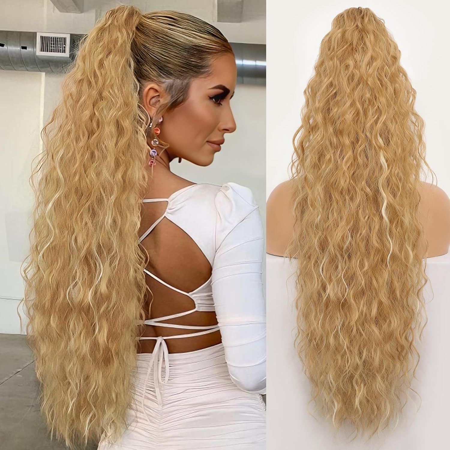 Ponytail Fluffy Human Hair Wig