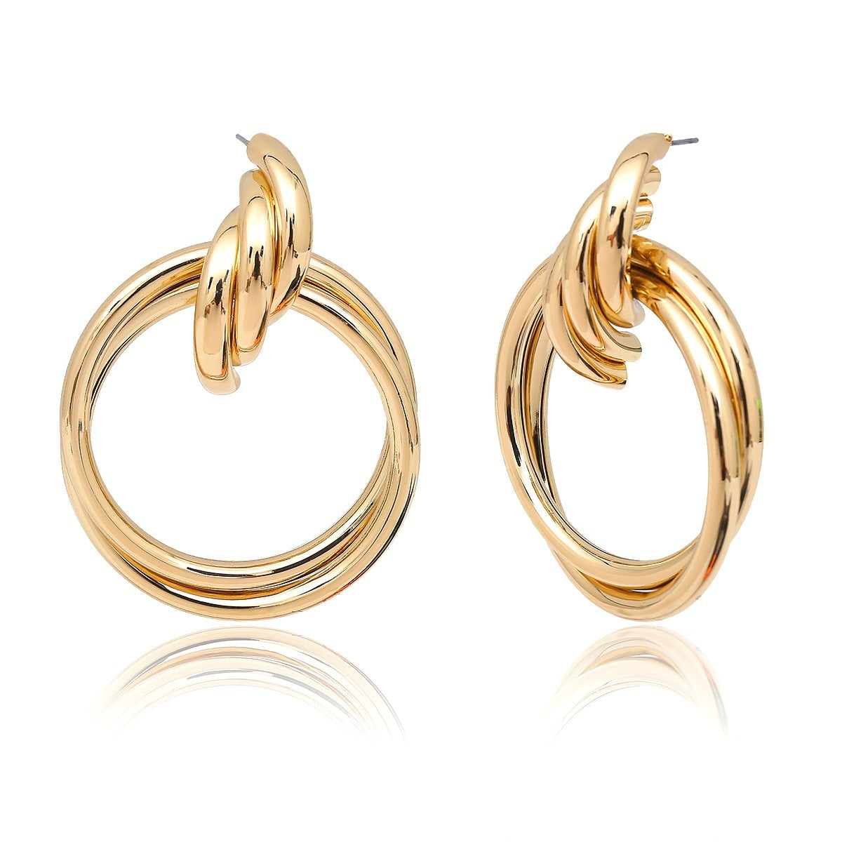 Hollow Round Alloy Drop Earrings