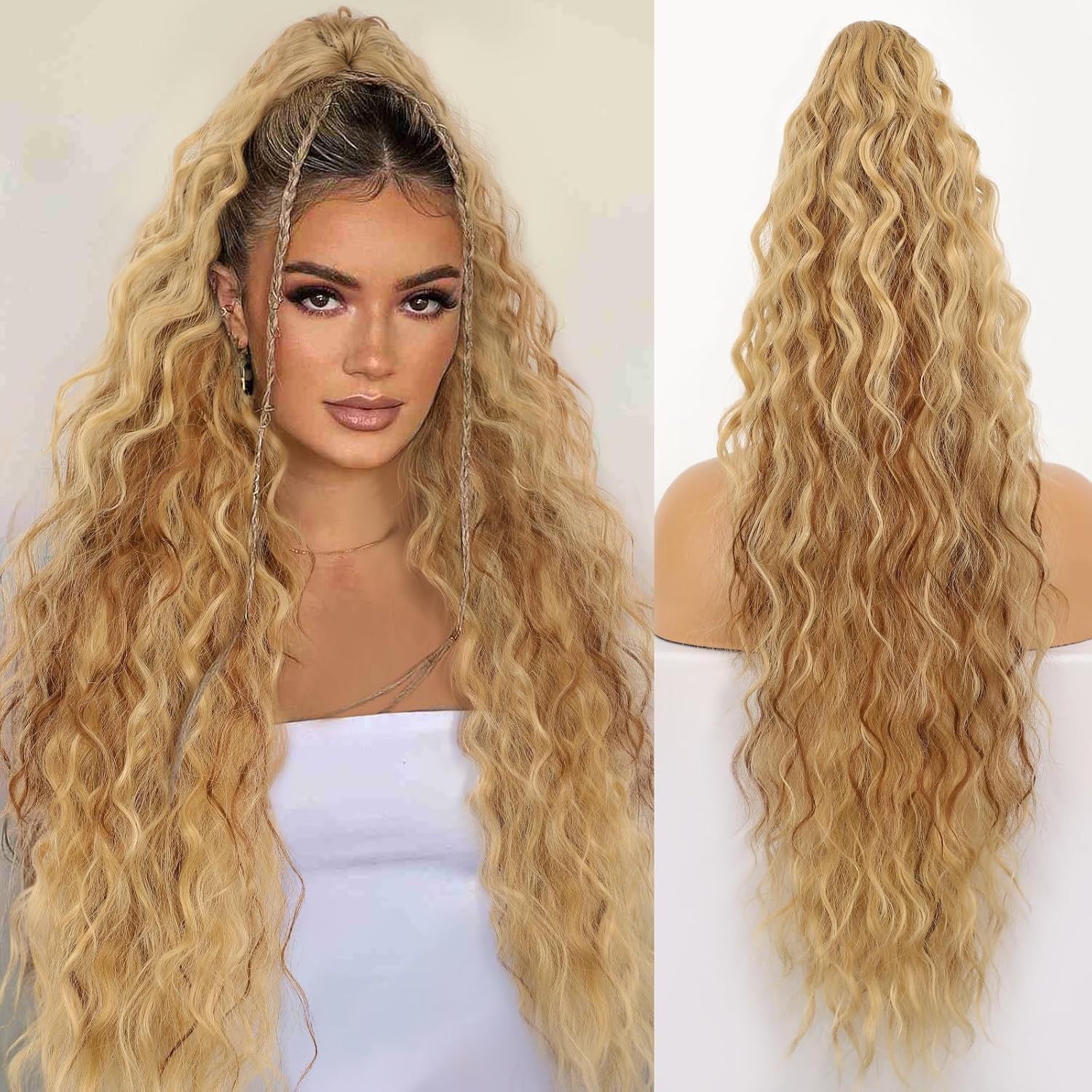 Ponytail Fluffy Human Hair Wig