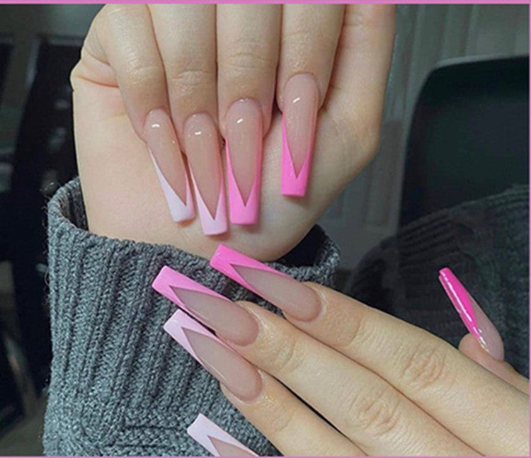 French Long Ballet Fake Nails