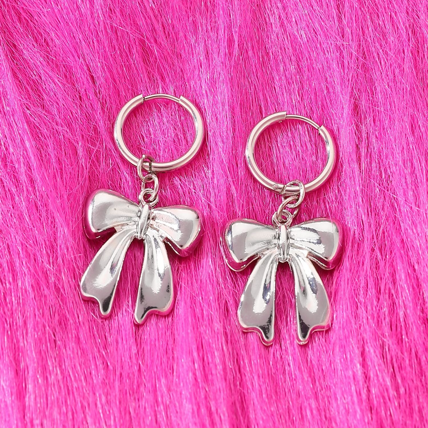Bowknot Gothic Charm Rivet Earrings