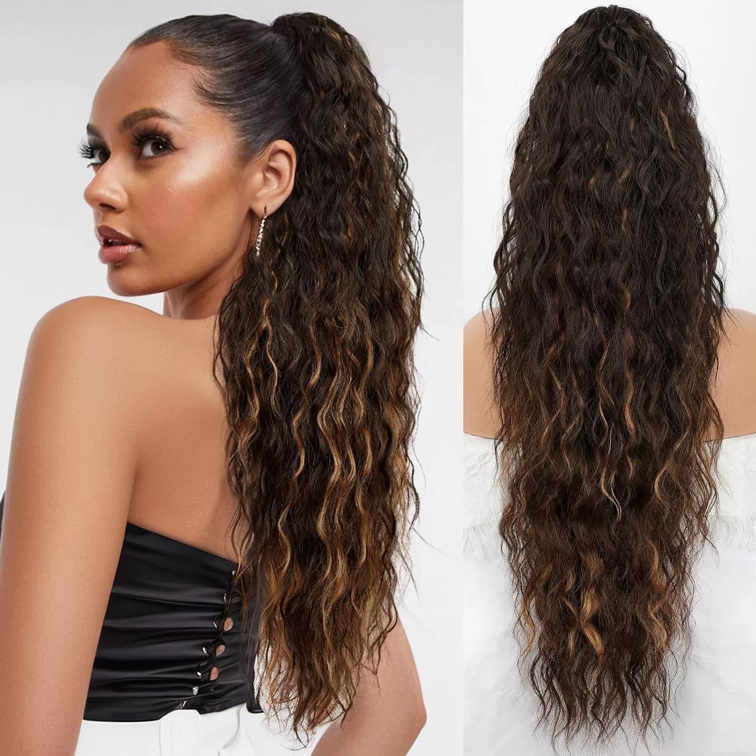 Ponytail Fluffy Human Hair Wig