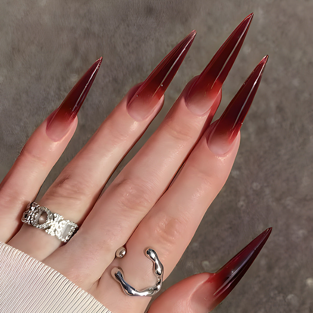 Elegant Drop Shape Gradient Fake Nails