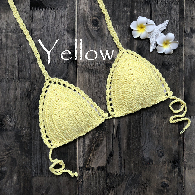 Hand-woven Hollow Beach Split Swimsuit