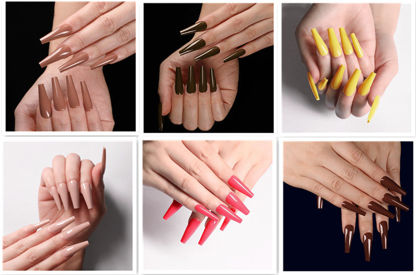 Long Coffin Fake Nails