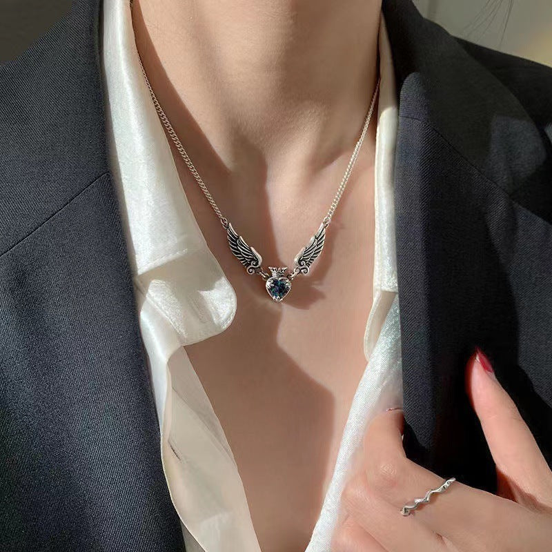 Gothic Heart Crown Angel Necklaces