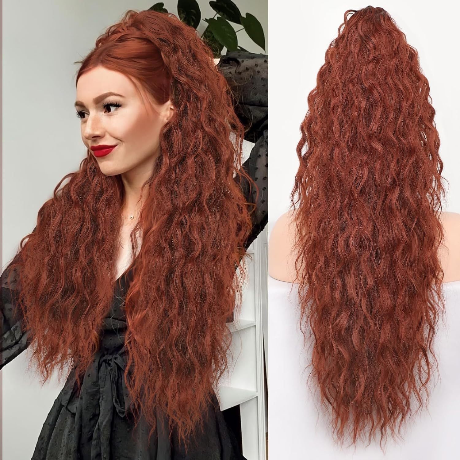Ponytail Fluffy Human Hair Wig