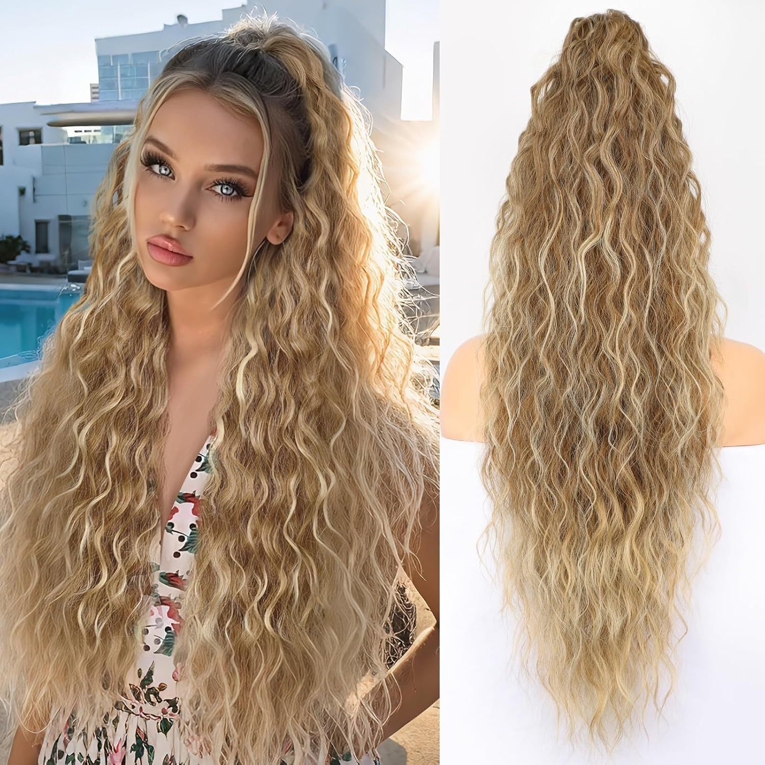 Ponytail Fluffy Human Hair Wig