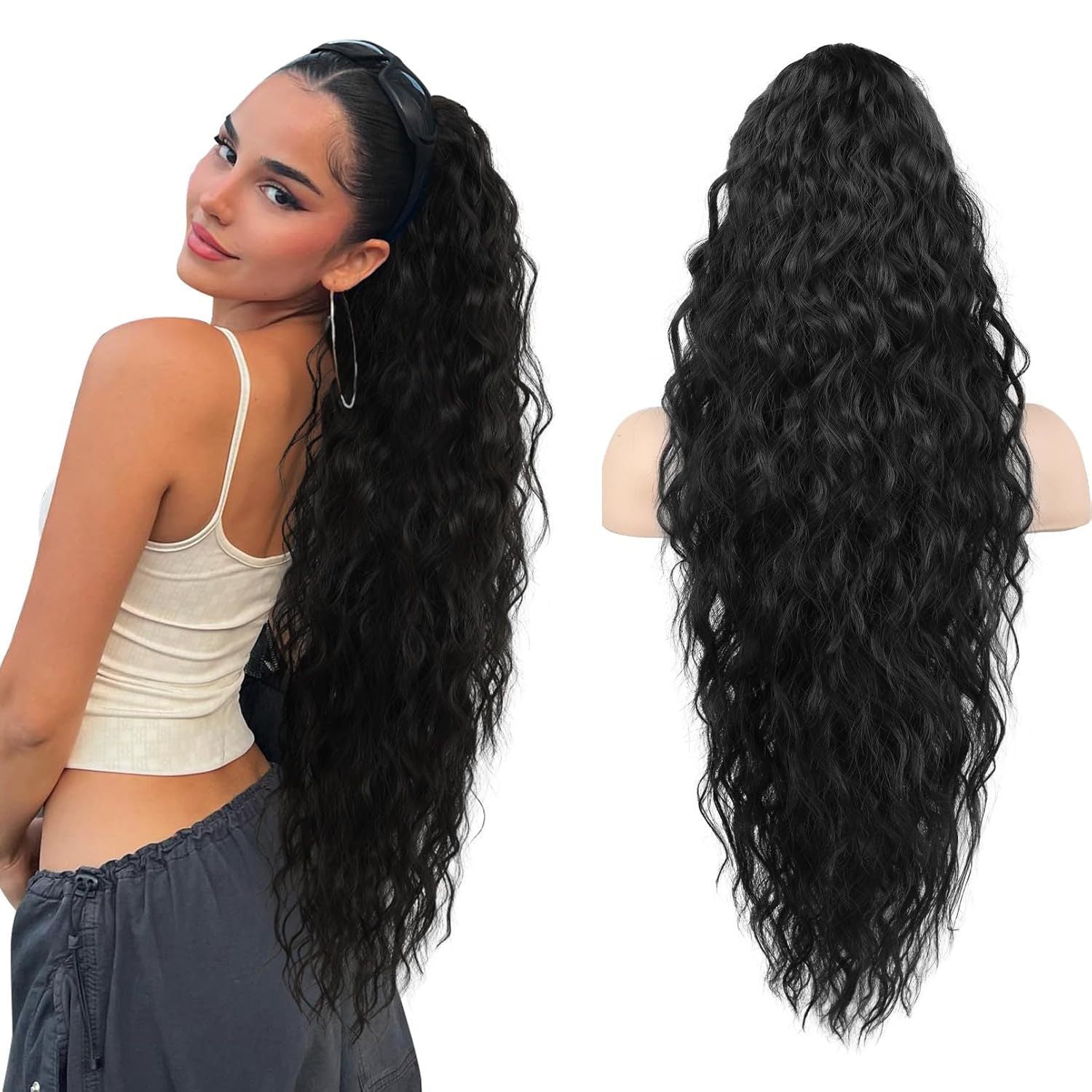 Ponytail Fluffy Human Hair Wig
