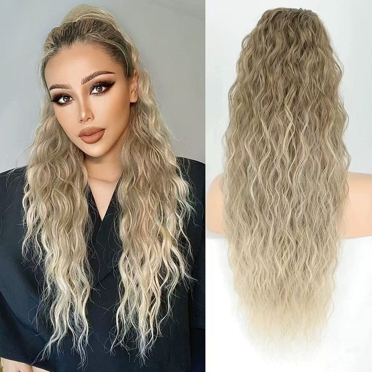 Ponytail Fluffy Human Hair Wig