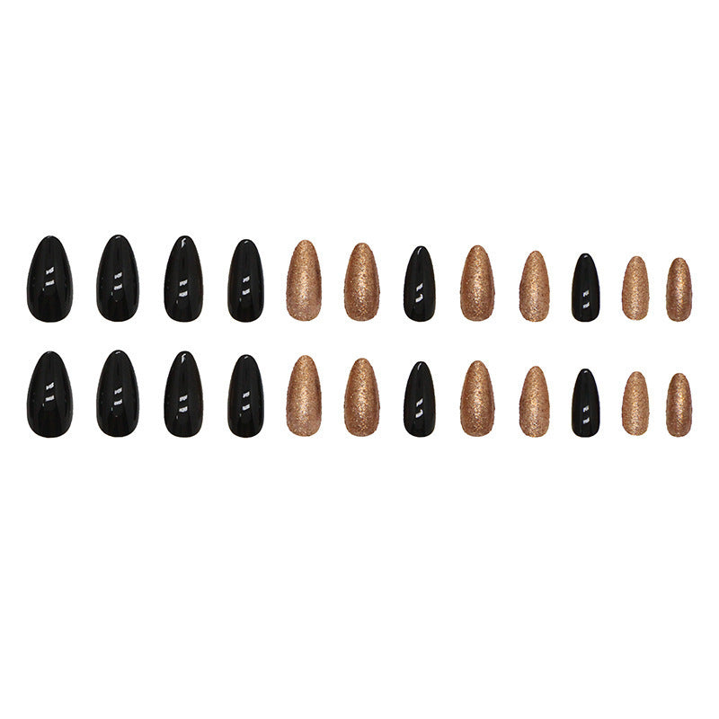 Flash Black Gold Nails