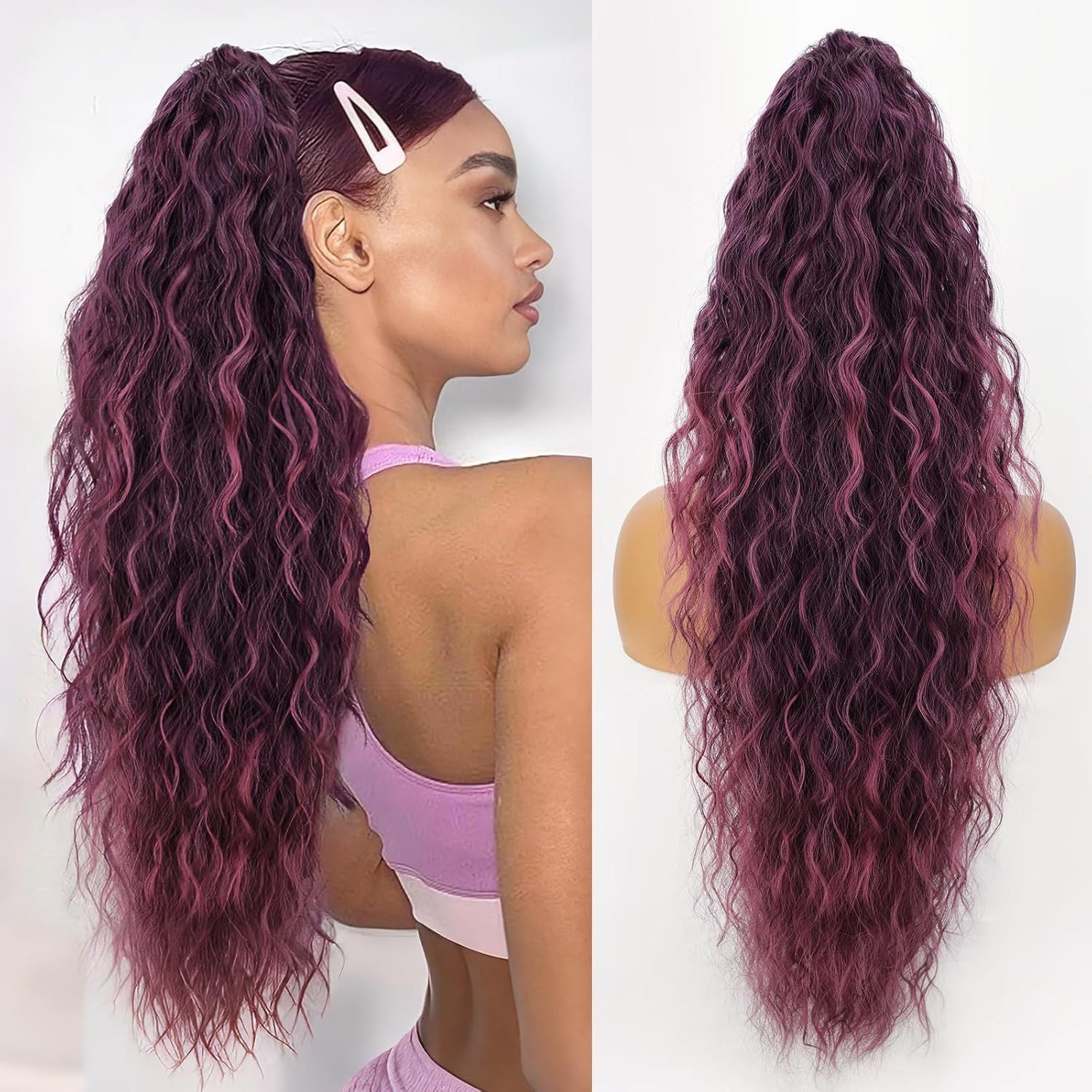 Ponytail Fluffy Human Hair Wig