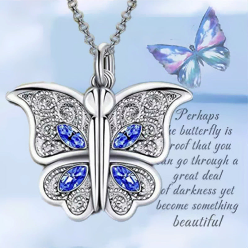 Romantic Butterfly Locket Necklace