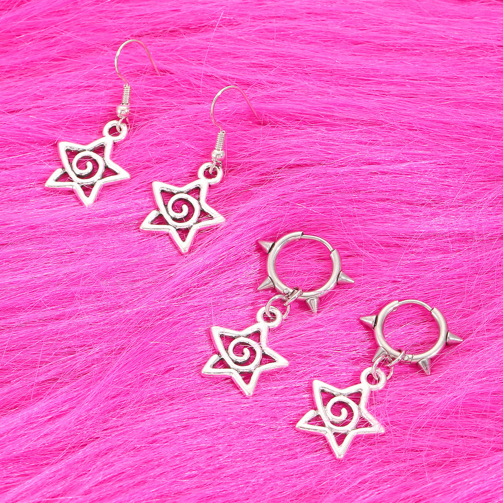 Bowknot Gothic Charm Rivet Earrings
