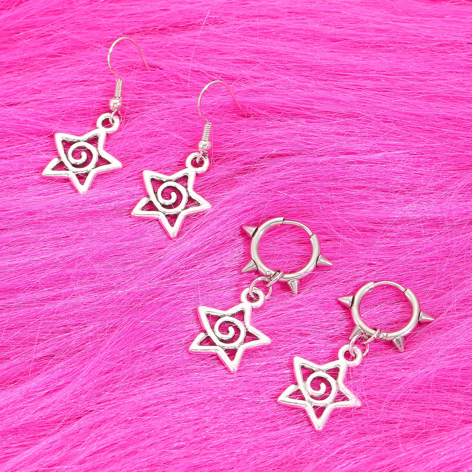 Bowknot Gothic Charm Rivet Earrings