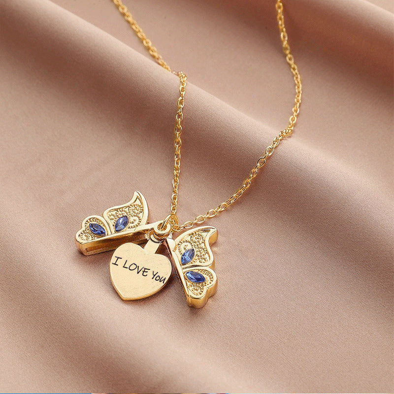 Romantic Butterfly Locket Necklace