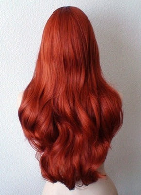 Copper Anime Long Human Hair Wig