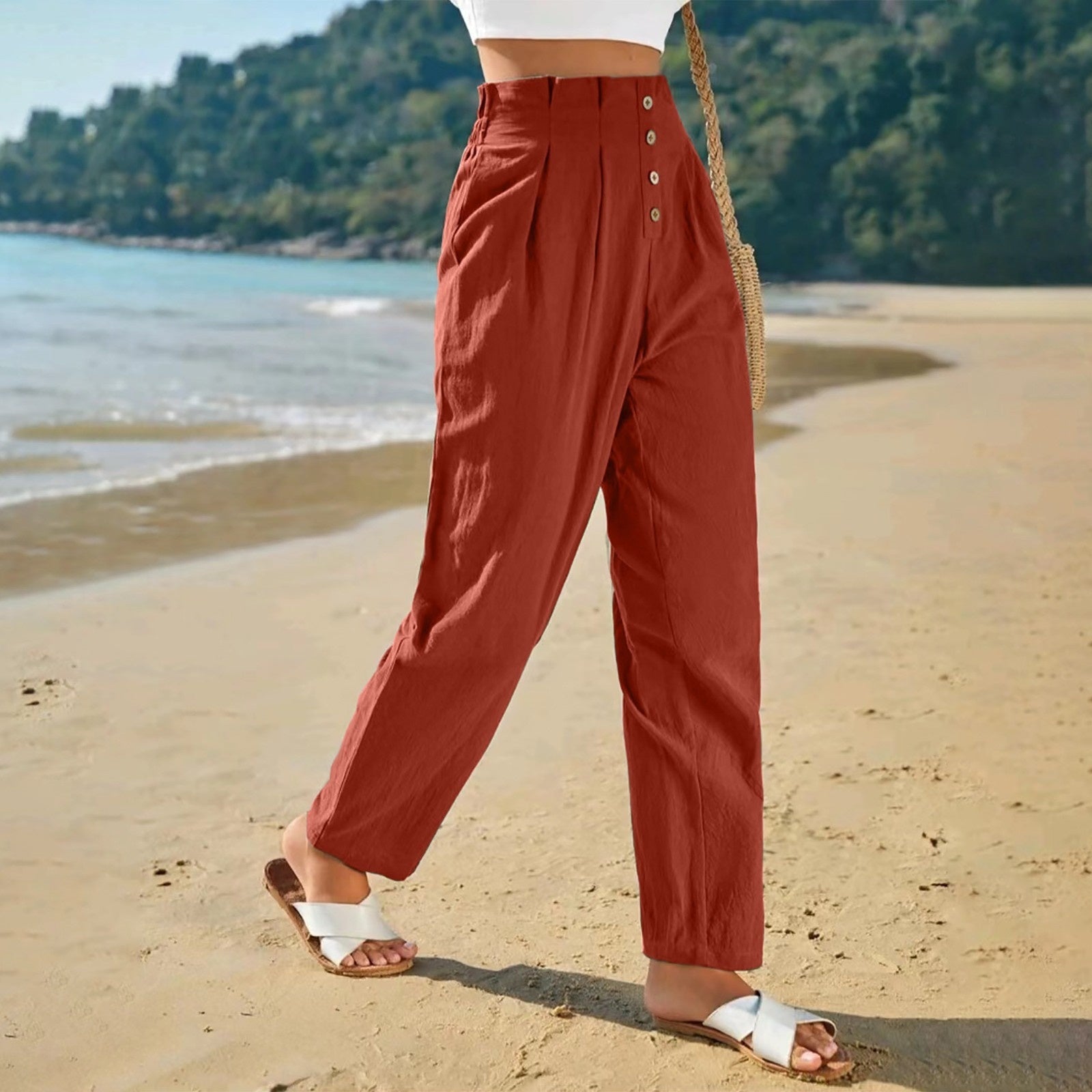 Casual High Waist Trousers