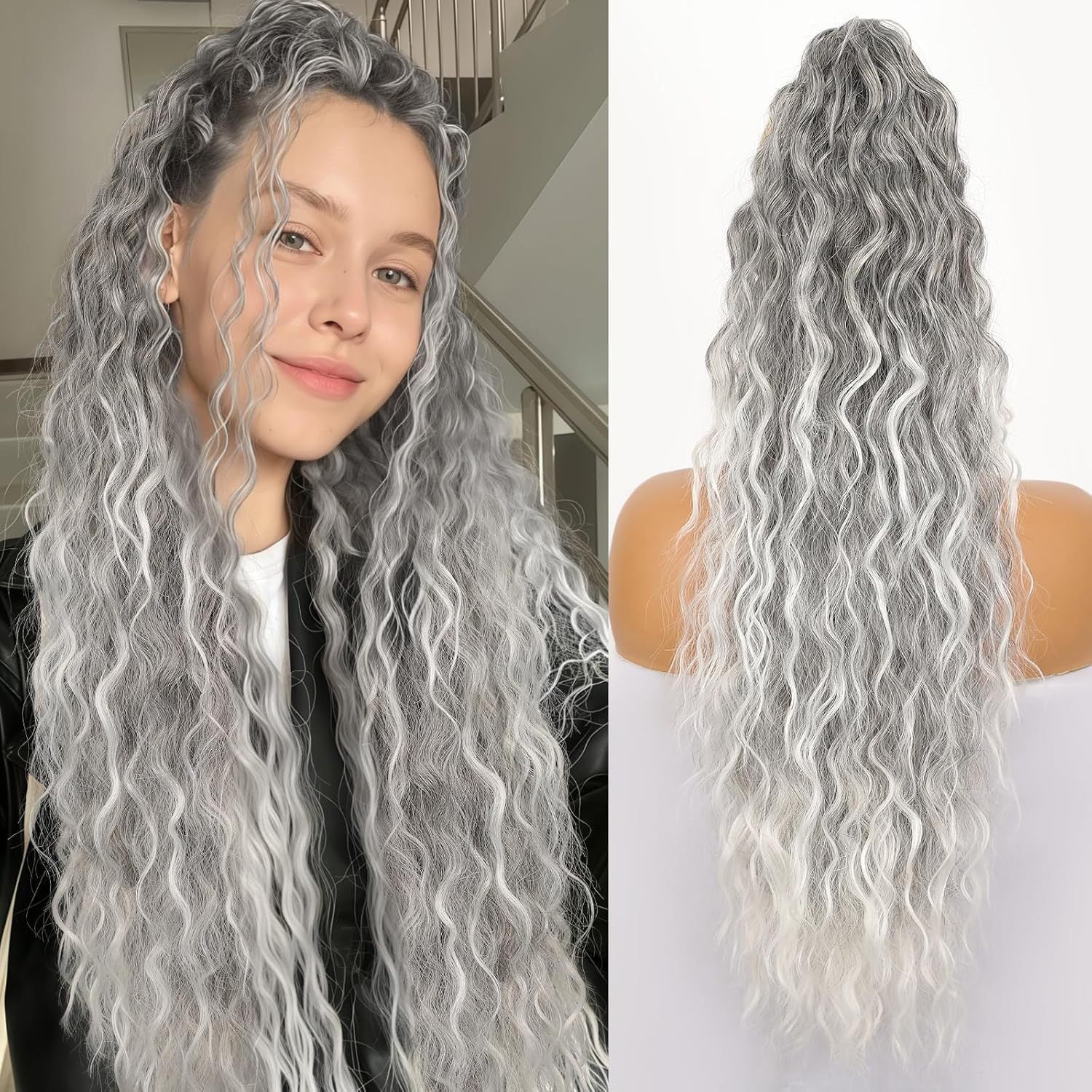 Ponytail Fluffy Human Hair Wig