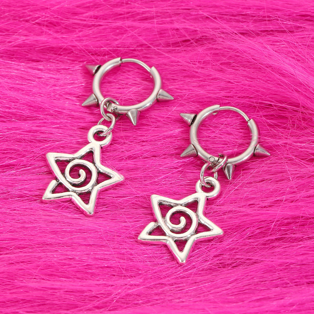 Bowknot Gothic Charm Rivet Earrings