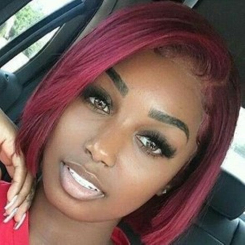 Short Blond Realistic Human Hair Wig