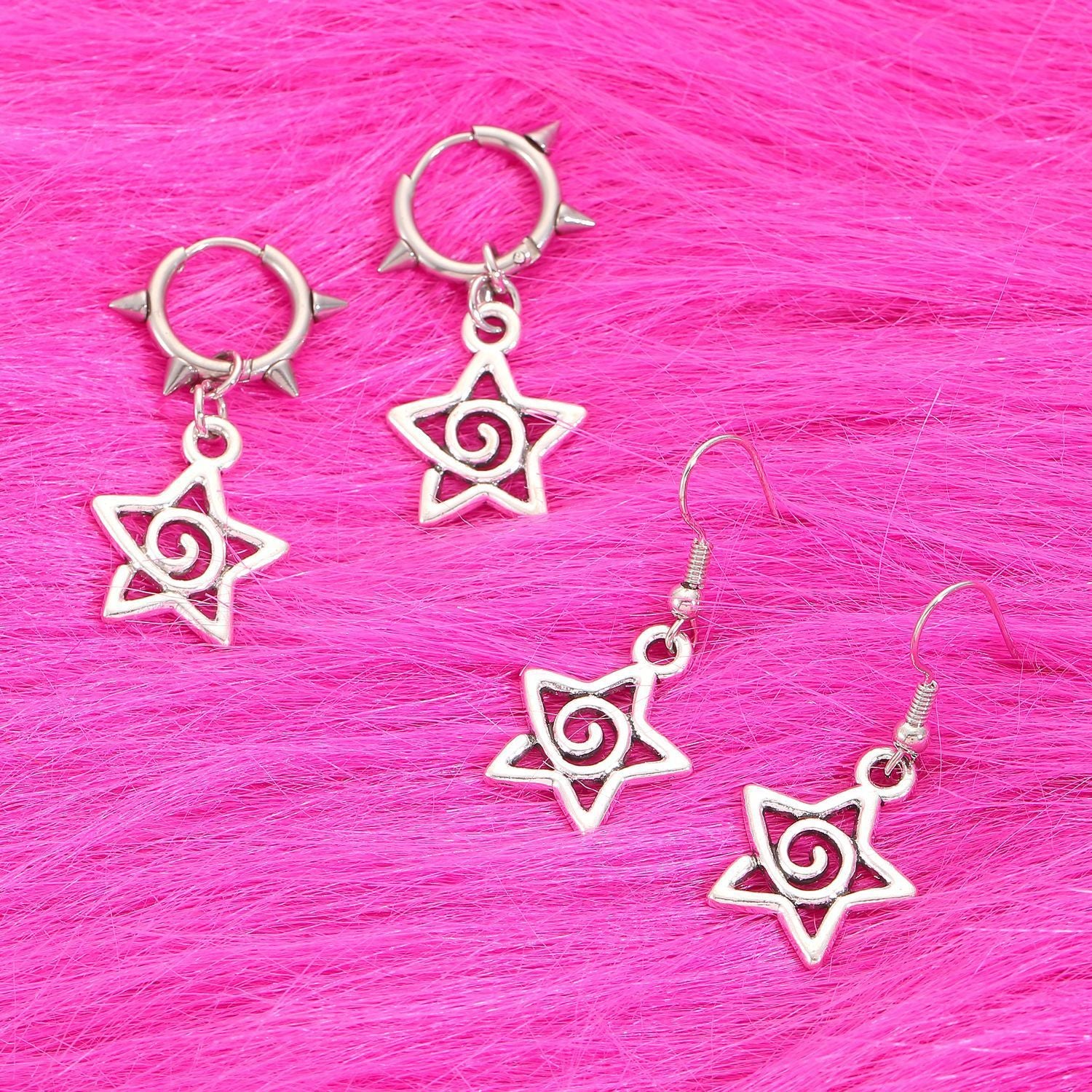 Bowknot Gothic Charm Rivet Earrings