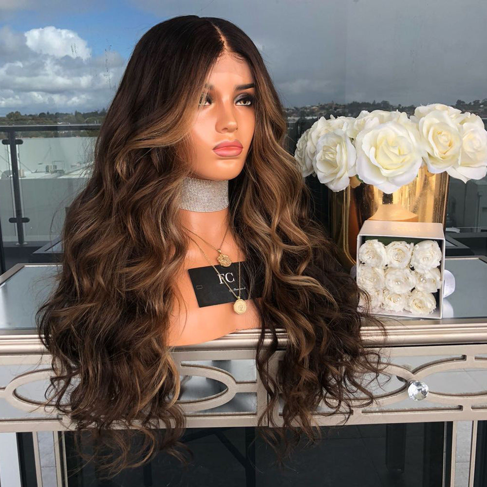 Long Brown Human Hair Wig
