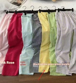 Style Plaid Casual Wide-leg Pants