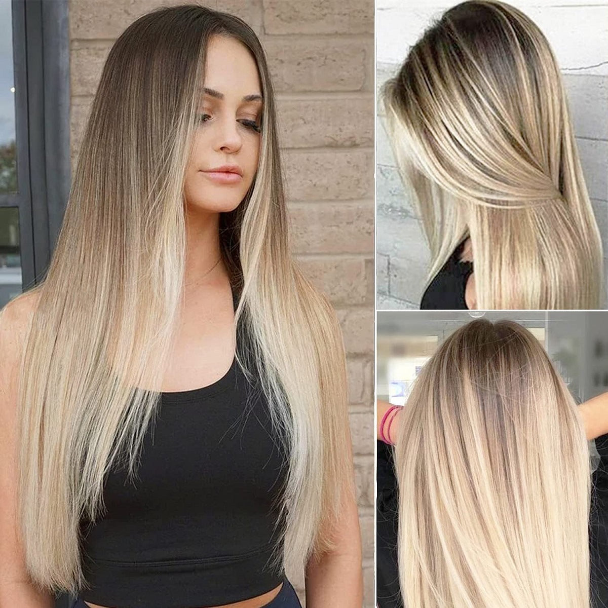 Golden Brown Gradient Human Hair Wig