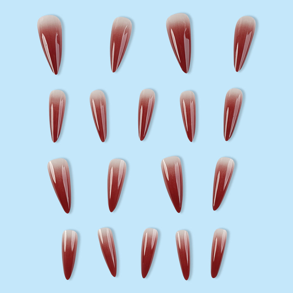 Elegant Drop Shape Gradient Fake Nails