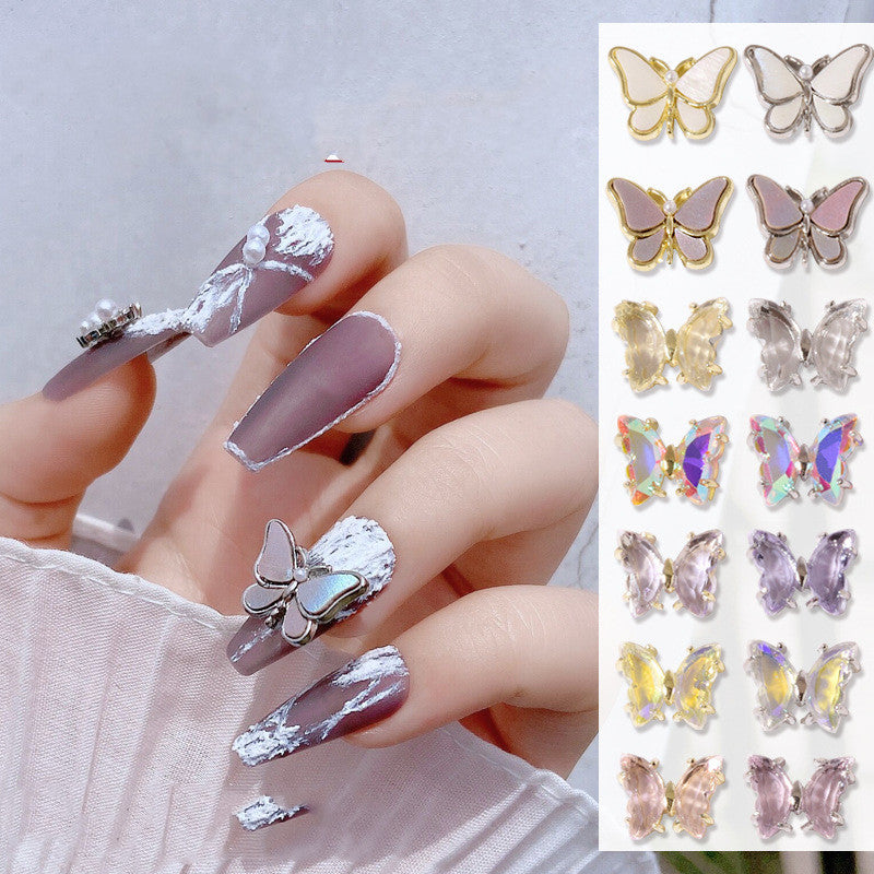 Crystal Butterfly Stereo Nails