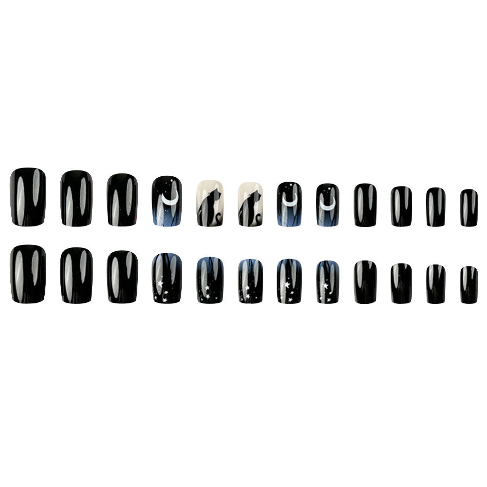 Cat Moon Fake Nails