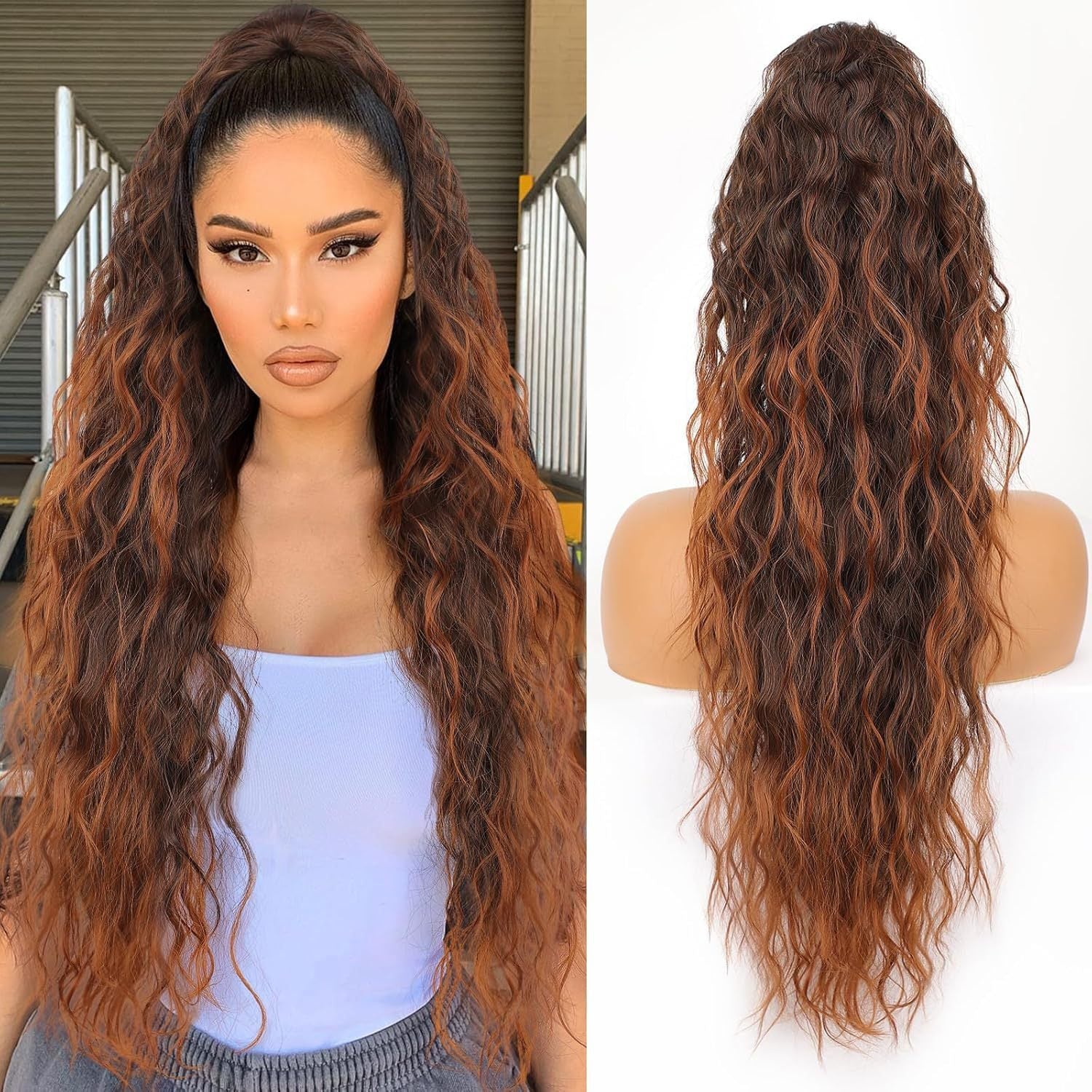 Ponytail Fluffy Human Hair Wig