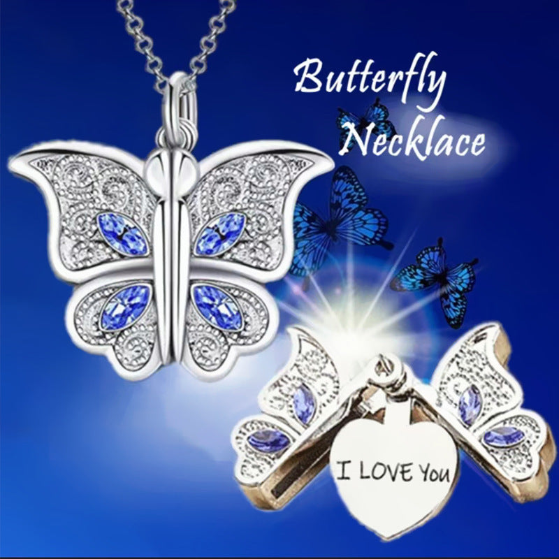 Romantic Butterfly Locket Necklace