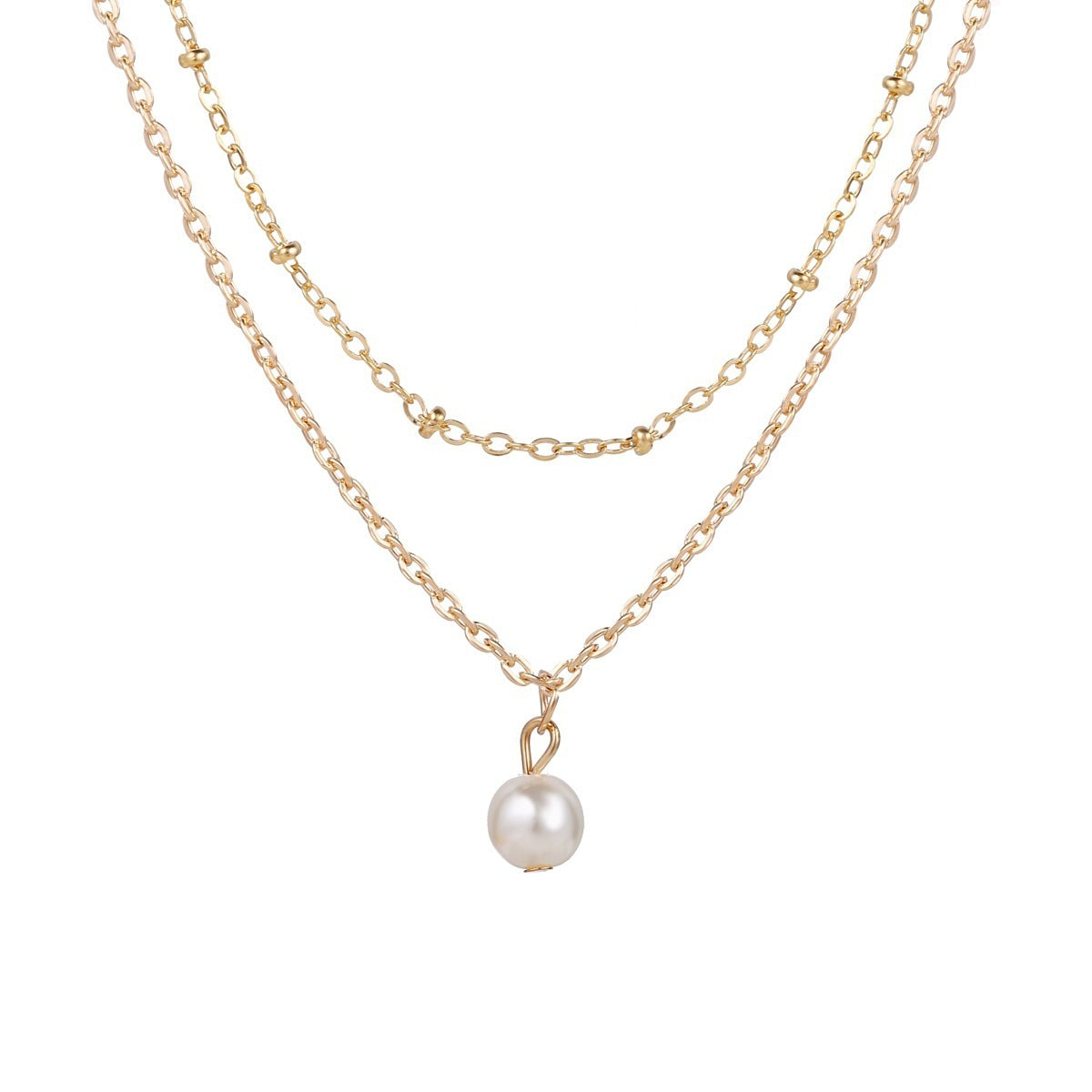 Artificial Pearl Double Layer Necklace